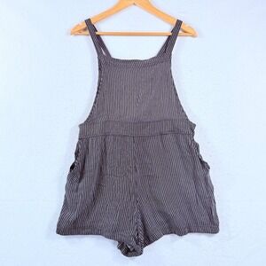 Torrid Romper Shorts Womens 1 Black White Striped Back Tie Cottagecore Coastal